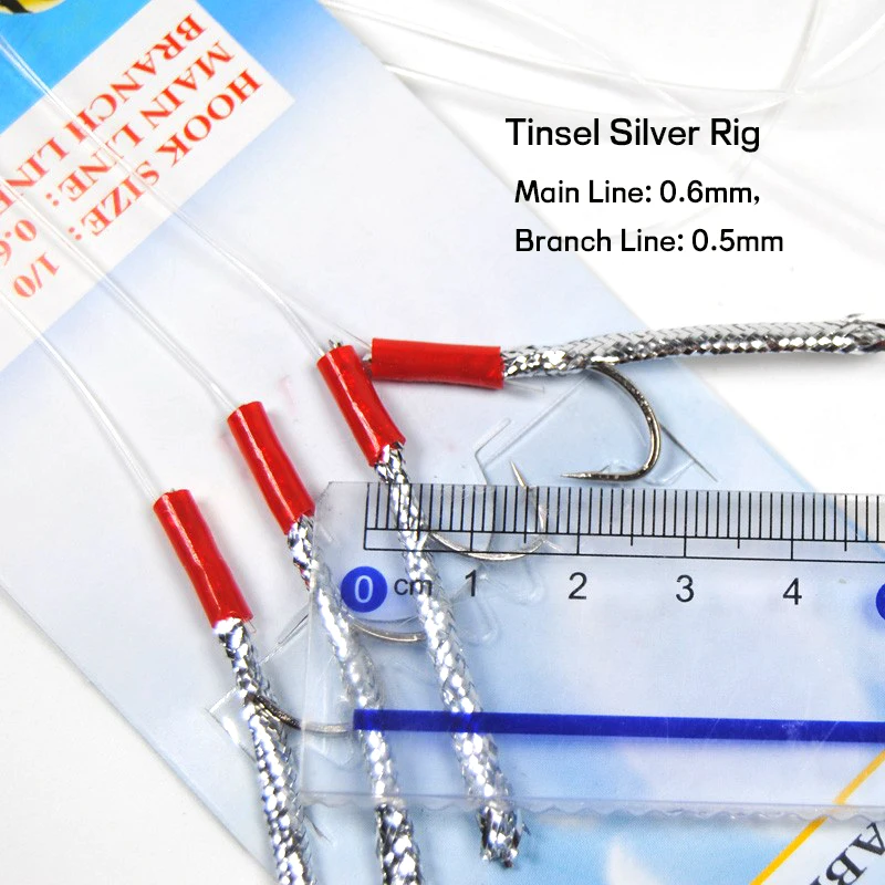 [10 bolsas] pluma de Sabiki de agua salada/tubo de oropel/plataforma de cebo Flash tamaño 1/0 aparejos de captura de peces de cebo surtidos al por mayor/al por menor - imagen 4