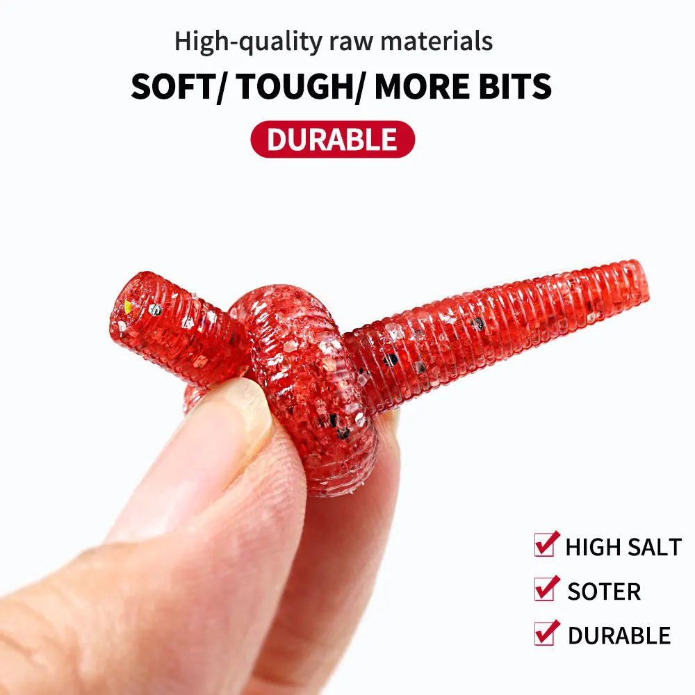 SUNMILE-señuelo de pesca suave, 3/4 pulgadas, Senko Worm Neko Rig, cebo Artificial, sábalo de silicona, para pesca de lubina - imagen 5