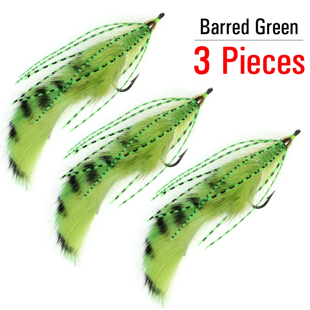 3pcs Barred Green