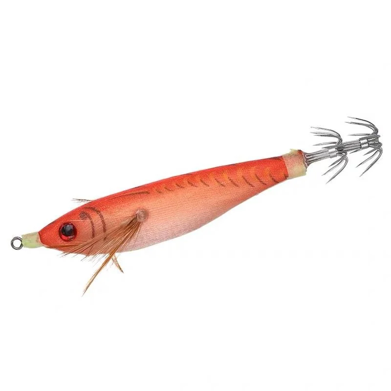 Señuelo de pesca de camarones de madera luminosa, plantilla de calamar y sepia, accesorios de señuelo de pesca, 8,5 cm, 10g, 1 ud.