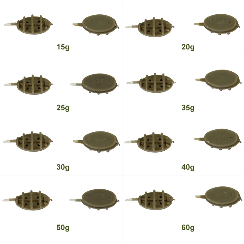 Mosodo-Molde alimentador de método de pesca de carpa, 15g, 20g, 25g, 35g, 30g, 40g, 50g, 60g, método plano en línea, jaula de cebo, lanzador de cebo de plomo - imagen 2