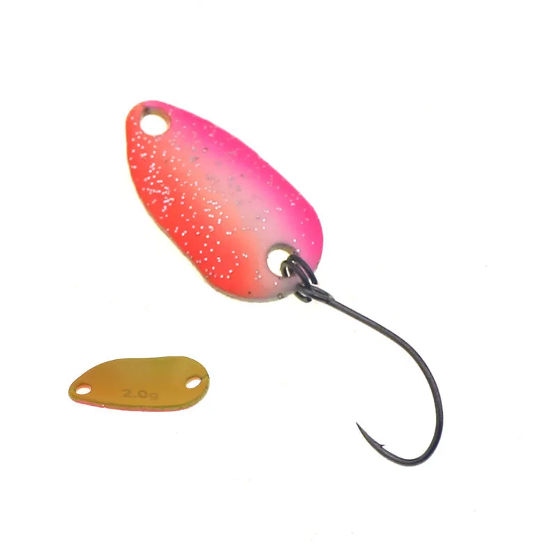 Señuelo de cuchara de pesca de metal, cebos duros para perca, cuchara de trucha, cebo de púas, corriente colorida, cobre, 2,0 g, 23 mm - imagen 3