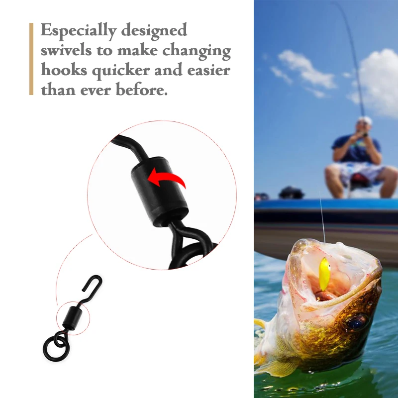 Mosodo-Spinner giratorio de pesca, accesorios de pesca de carpa, Micro gancho, aparejos giratorios de cambio rápido, 20 Uds. - imagen 5