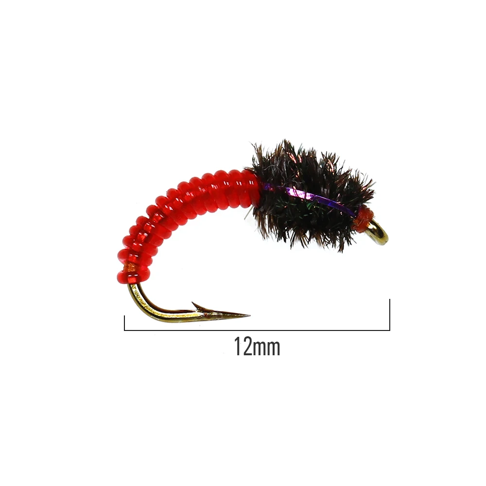 ICERIO-señuelo de pesca con mosca, 6 unidades, zumbador Midge, Nymph, trucha
