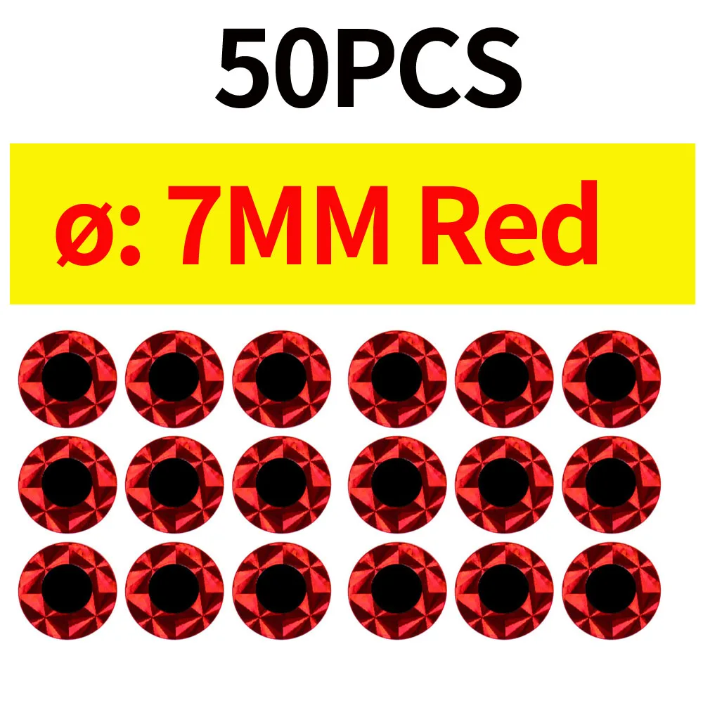 50pcs 7MM Red
