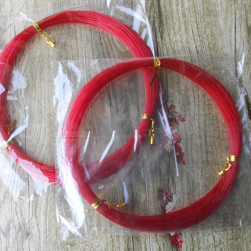 Sedal de Pesca con mango grande, hilo de nailon rojo, aparejos de Pesca, 100M, diámetro 0,9mm, 1,0mm - imagen 2