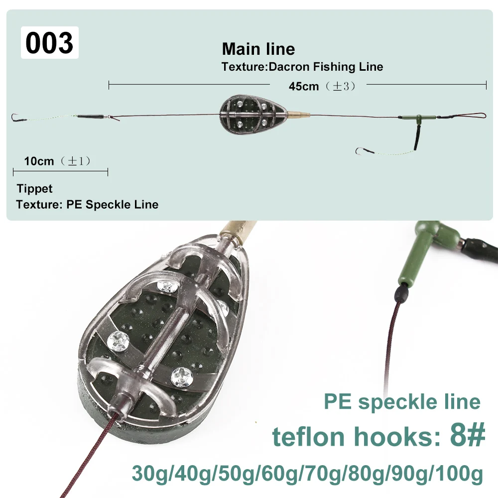 FISH KING-grupo de pesca de carpa, 30-100g, alimentador de Metal de acero de alto carbono, gancho de púas, hundimiento, señuelo Artificial, accesorios - imagen 3