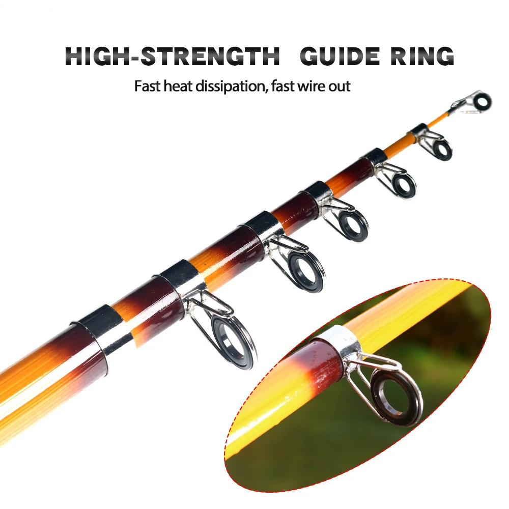 JOSBY 83.in- 120in carpa caña de pescar de difícil FRP fibra carbono caña de pescar telescópica caña de pescar 3,6 m 3m 2,7 m 2,4 de 2,1 m - imagen 5