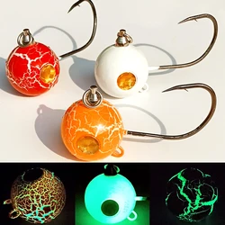 Señuelo Jig Head luminoso con falda para mar