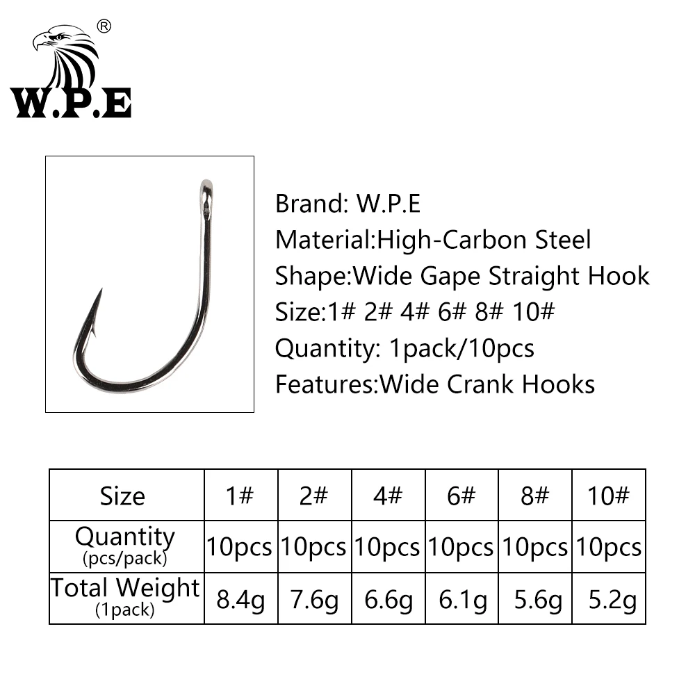 W.P.E BKK-anzuelos del anzuelo DE PESCA 1 #-10 #, ganchos de púas de acero de alto carbono, aparejos de pesca de carpa, círculo, 30 Uds./lote - imagen 5