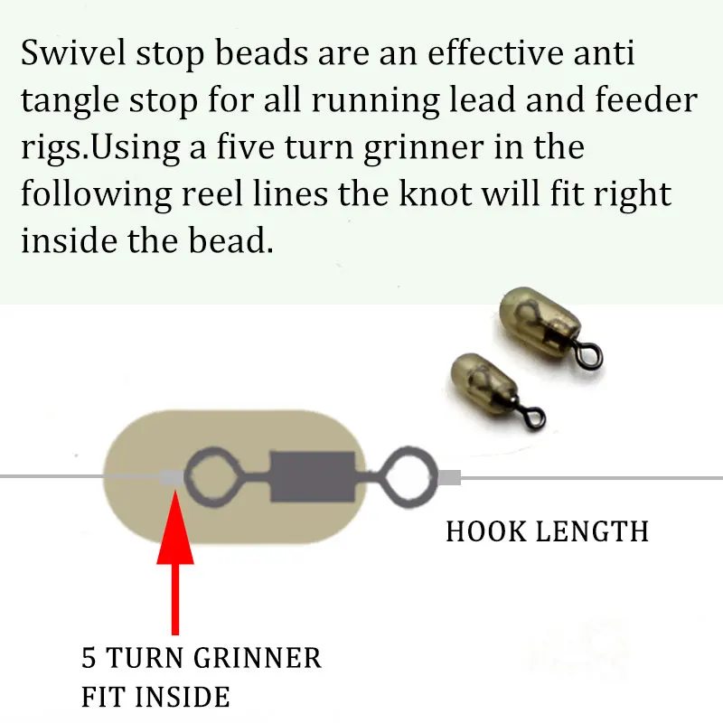 Accesorios de pesca de carpa, cuentas de tope giratorias, manga antienredos para correr, aparejos alimentadores de plomo, 30 Uds. - imagen 4
