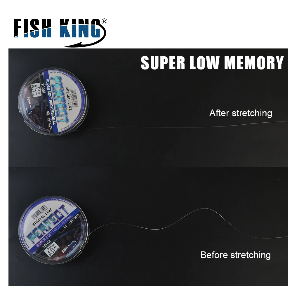 FISH KING 100M Nylon 4.14LB-34.32LB línea de pesca líder línea de pesca monofilamento línea de pesca de carpa fuerte - imagen 3