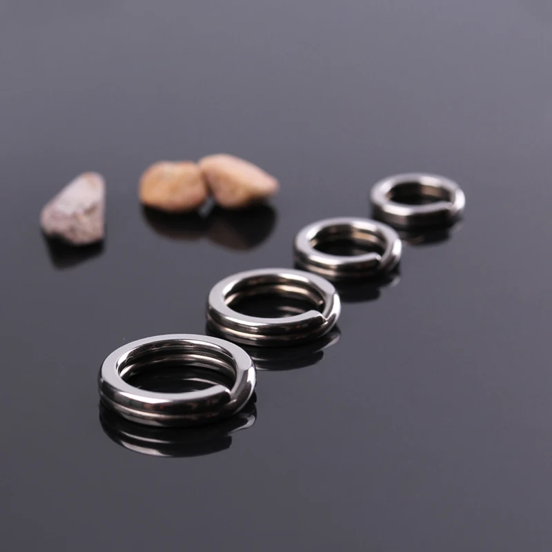 Anillos divididos de pesca LSP, 50 unidades por paquete, conector de doble bucle a presión de acero inoxidable, accesorios de pesca giratorios forjados de alta resistencia - imagen 5
