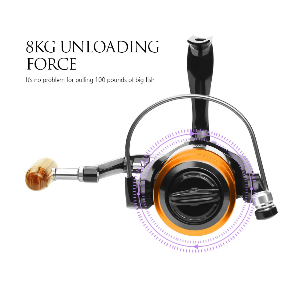 Bobina de pesca giratoria de madera, carrete de pesca profesional de Metal, con ruedas izquierda/derecha, 13 + 1BB, novedad de 2020 - imagen 5