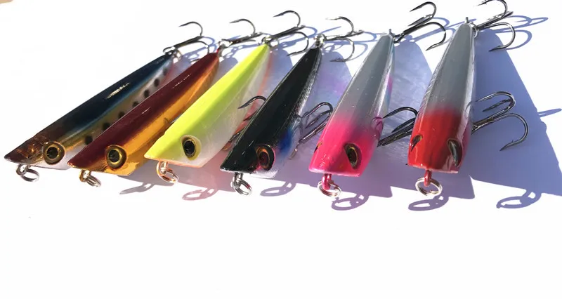 Señuelo de pesca en Zigzag para perro, señuelo de lápiz artístico, cebo duro de 9g/9cm, anzuelos triples, 1 pieza, venta - imagen 4