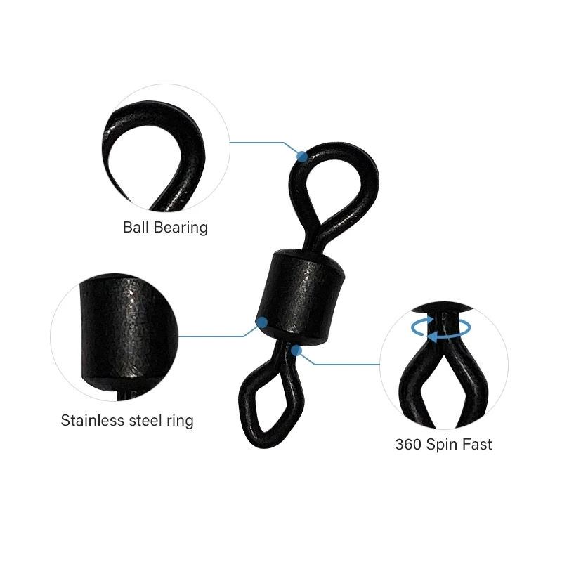 Mosodo-conector giratorio de pesca, accesorio de pesca de carpa, Kit de herramientas de aparejos, 100 Uds. - imagen 3