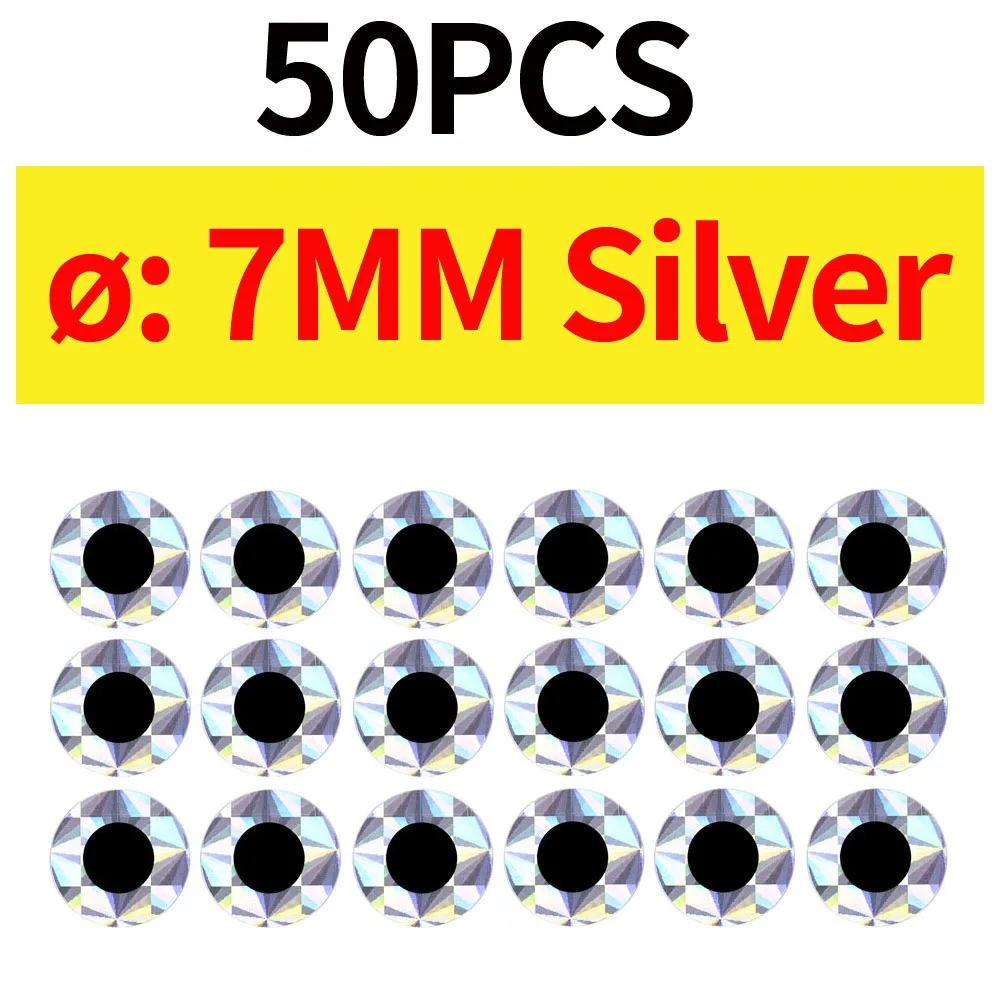 50pcs 7MM Silver