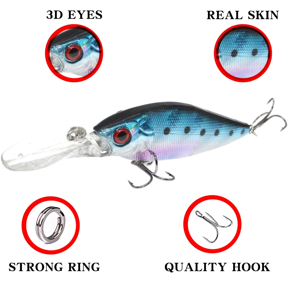 Señuelos de Pesca Minnow, cebo duro de 10,5 cm, 13g, wobbler, Lucio, cebos artificiales de plástico para aparejos de pesca Crankbait, 1 ud. - imagen 3