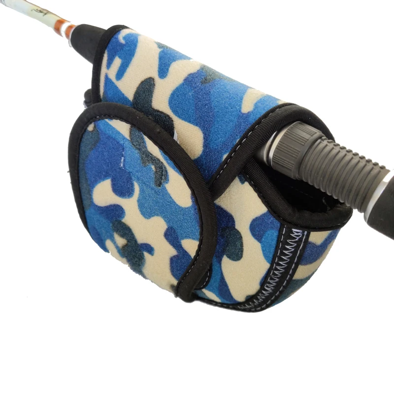 Bolsa de tela SBR para carrete de pesca giratorio, línea de pesca de camuflaje para bolsa de almacenamiento, protección de rueda, paquete de carrete giratorio - imagen 3