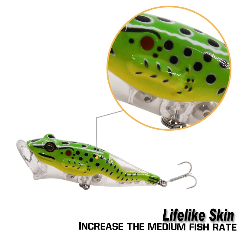 Señuelos de pesca Popper artificiales, nuevo modelo, Rana Flog Poper, 18,3G, 90mm, cebo, colores surtidos - imagen 3