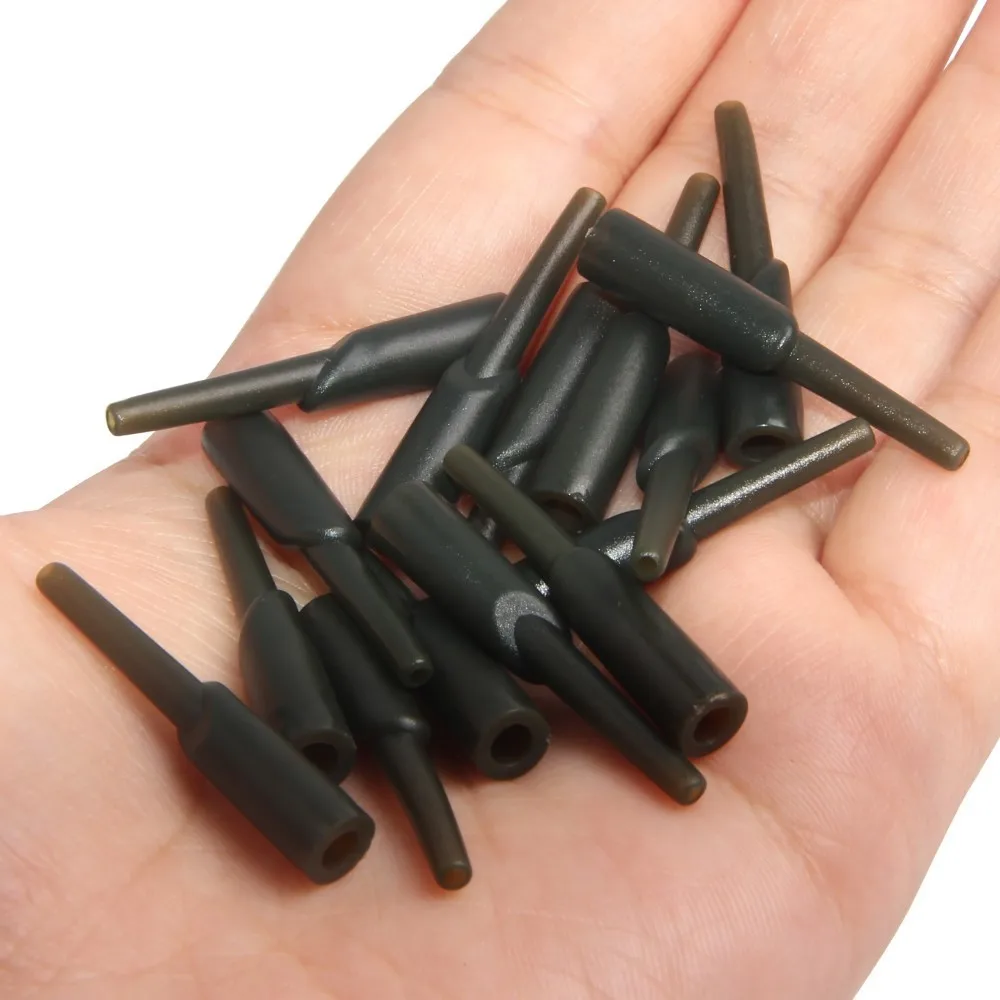 20 piezas Green Run Rig goma aparejos conector giratorio pesca Covert Lead Hook Sleeve Running Rig accesorios de pesca de carpa - imagen 4