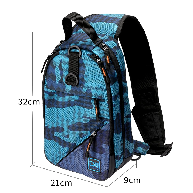 TSURINOYA-Bolso de pesca de un solo hombro para hombre y mujer, bolsa de señuelo de viaje multifuncional, resistente al agua, E1, 32x21x9cm