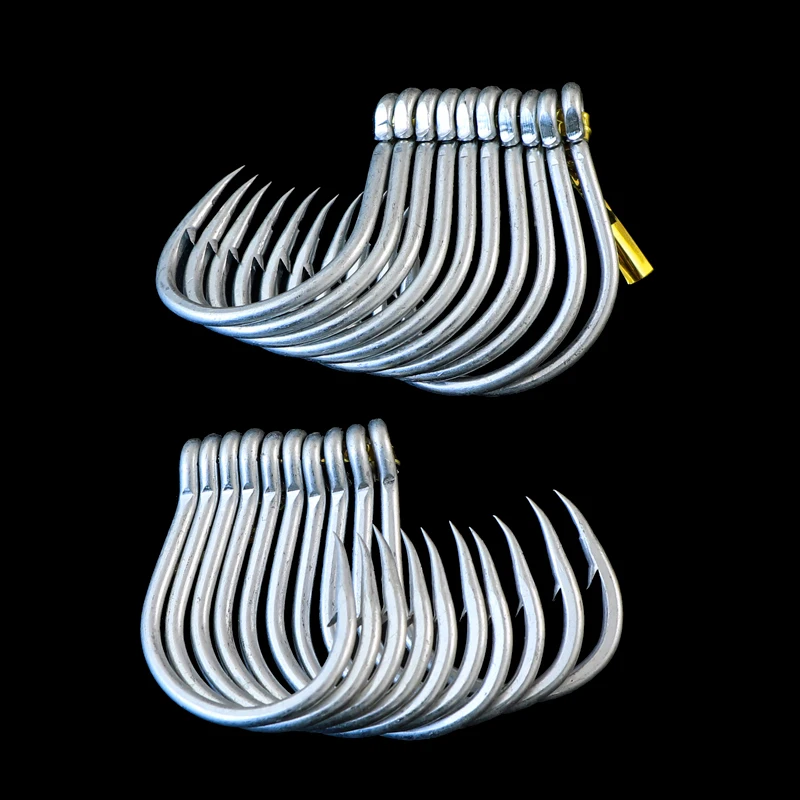 Anzuelo de púas para pesca al aire libre, anzuelos afilados de acero al carbono, círculo, 2/0, 3/0, 5/0 - imagen 3