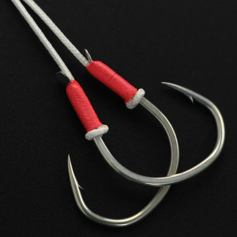 JK-anzuelo de Metal para Jigging lento, anzuelo doble con recubrimiento antioxidante para pesca en agua salada, 3/0, 4/0, 5/0, 6/0 - imagen 3