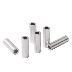 Hyaena 100 Uds manguitos de engarzado de un solo barril tubo de sedal de pesca de aluminio manguito de engarzado para conector de aparejos de pesca de aparejos de cebo