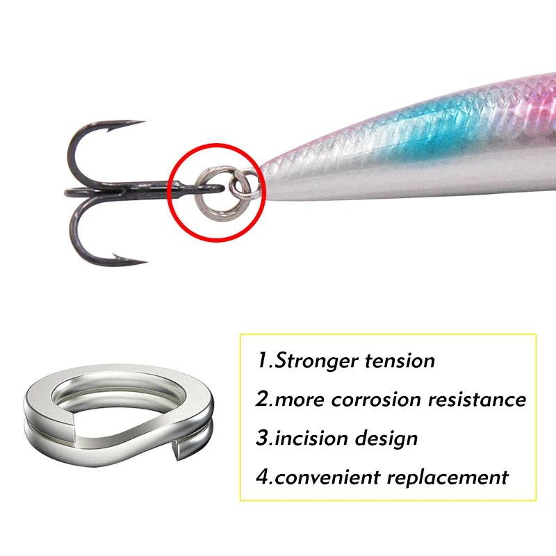 Mini aparejos de pesca Popper profesionales, Minnow fresco, anzuelos de níquel negro, todo para lubina, calidad, 2 unidades - imagen 5