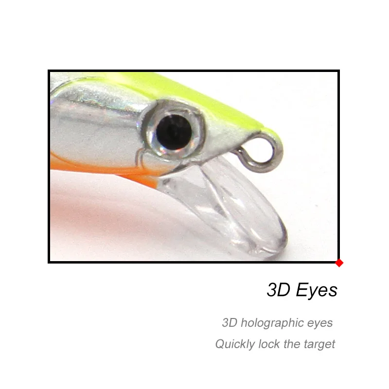 TacklePRO M42 Minnow de fundición larga señuelo flotante con ojos 3D - imagen 5