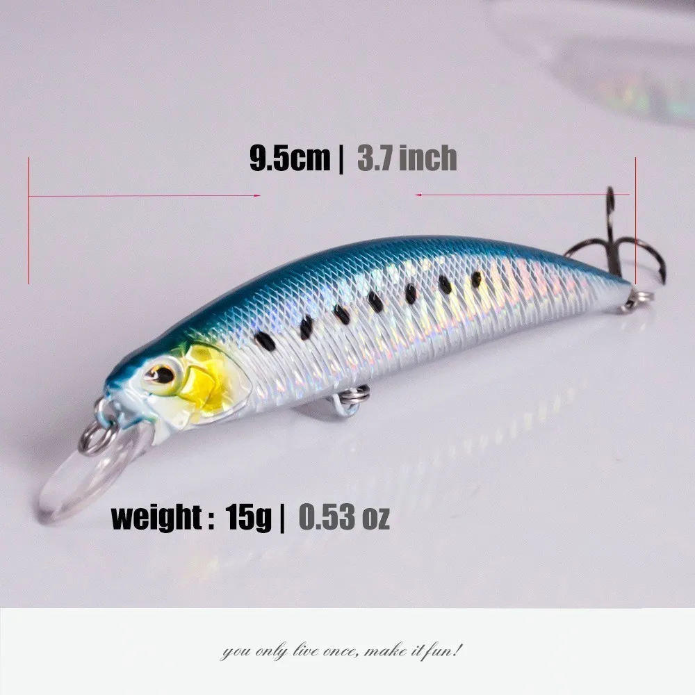 New Crankbait Wobblers Hard Bait 9.5Cm/15G Fishing Lures Minnow for Bass Pike Perch Camping Fake Isca Artificial Jerkbait - imagen 3