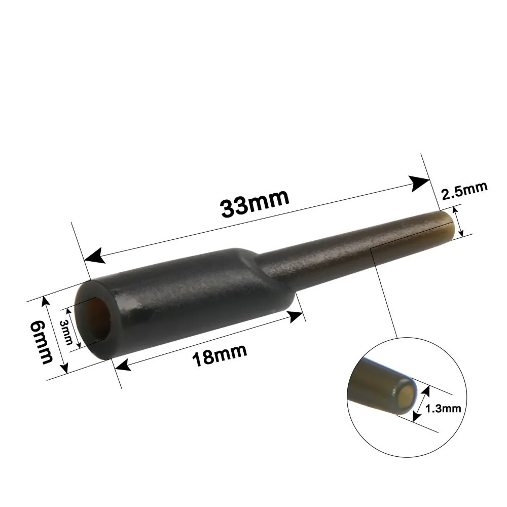 20 piezas Green Run Rig goma aparejos conector giratorio pesca Covert Lead Hook Sleeve Running Rig accesorios de pesca de carpa - imagen 2