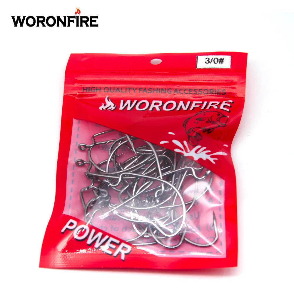 50 unids/bolsa anzuelos de manivela para pescar anzuelos de acero rico en carbono para cebo de gusano blando 8 # -5/0 #   Accesorios para aparejos de pesca Crankbait - imagen 5