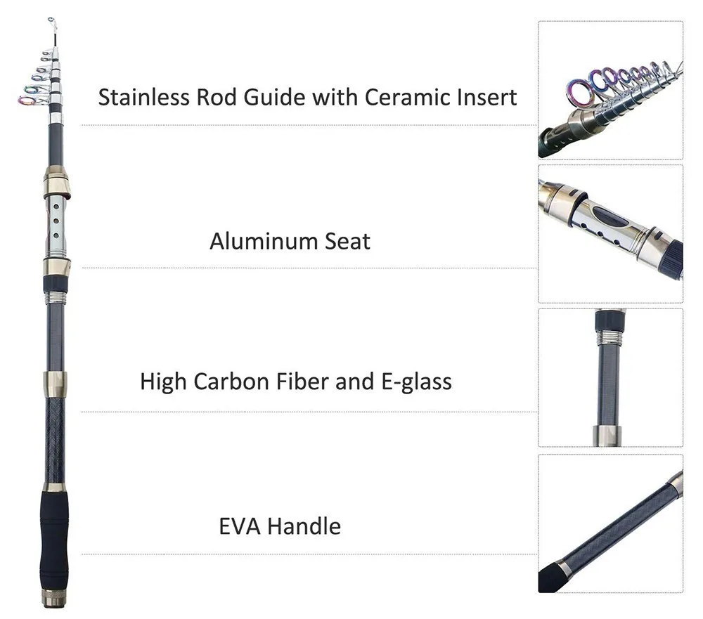 Hyaena-caña de pescar japonesa, accesorio de fibra de carbono 11BB, carrete, bolsa, jaula, 2,1-3,6 M - imagen 3