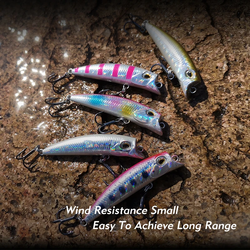 Mini aparejos de pesca Popper profesionales, Minnow fresco, anzuelos de níquel negro, todo para lubina, calidad, 2 unidades - imagen 2