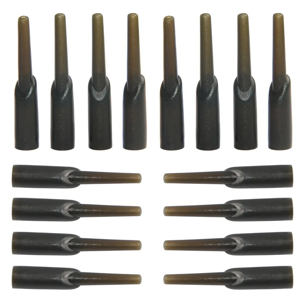 20 piezas Green Run Rig goma aparejos conector giratorio pesca Covert Lead Hook Sleeve Running Rig accesorios de pesca de carpa