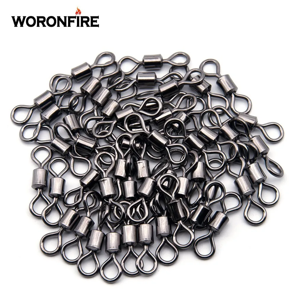 Anillos giratorios redondos de 8 formas, anillos sólidos, 50 unids/bolsa, anillo giratorio con rodamiento de bolas, conector de pesca, accesorios de pesca de carpa - imagen 4