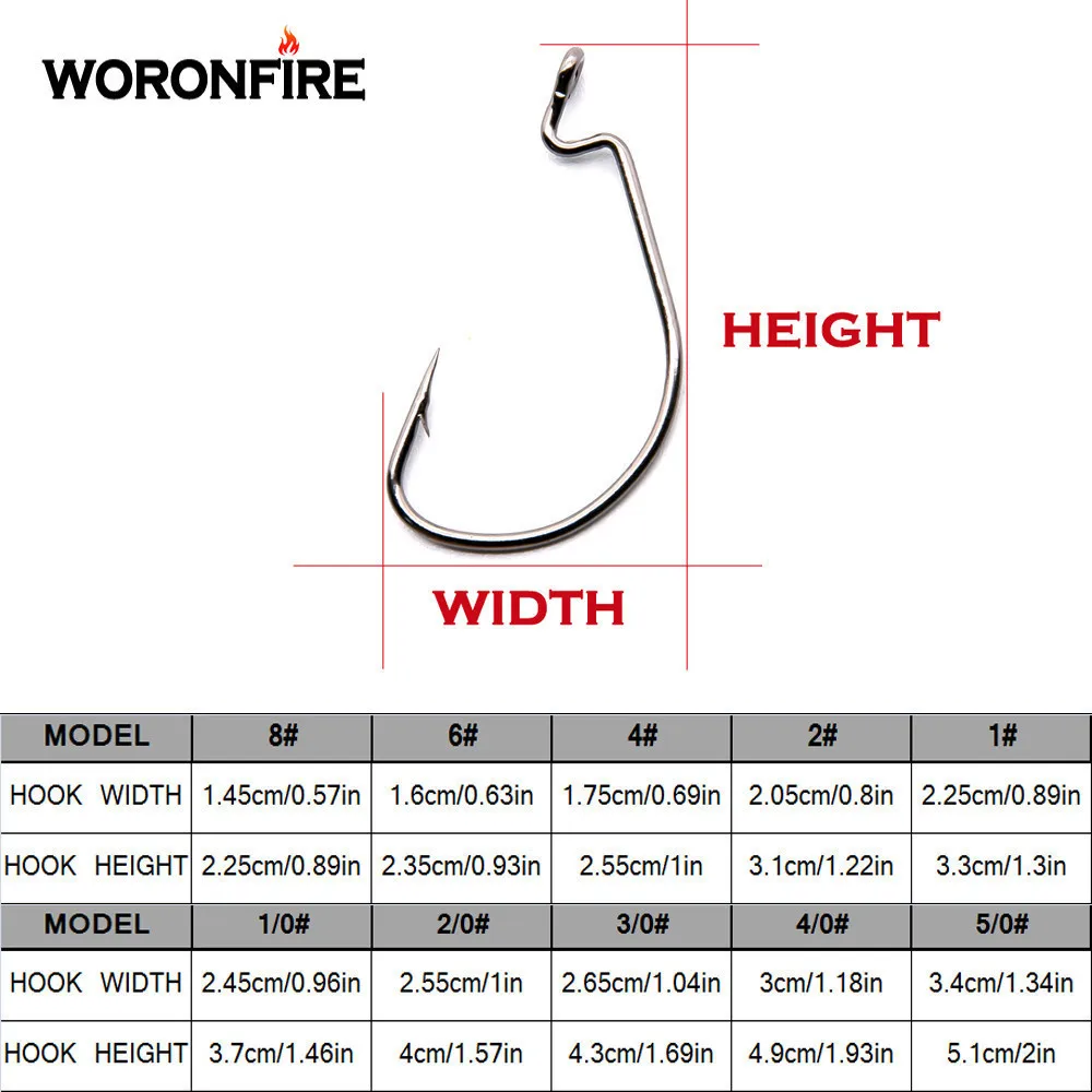 50 unids/bolsa anzuelos de manivela para pescar anzuelos de acero rico en carbono para cebo de gusano blando 8 # -5/0 #   Accesorios para aparejos de pesca Crankbait - imagen 3