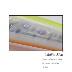 TacklePRO M42 Minnow de fundición larga señuelo flotante con ojos 3D