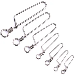 Aparejos de señuelo de pesca a presión de enclavamiento, accesorios de equipo de pesca de invierno, conectores de pesca, rodamiento de Pin giratorio, 10 Uds./lote
