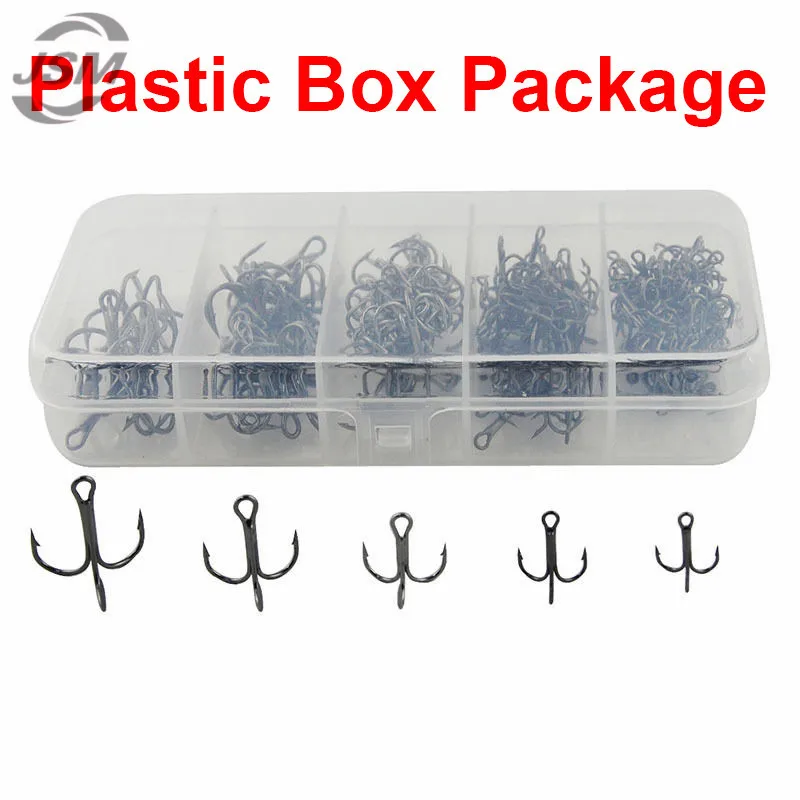 JSM-anzuelos de pesca triples de acero al carbono 150, señuelo duro negro, redondo, doblado, Triple, Artificial, juego de anzuelos con caja, 35647 uds. - imagen 5