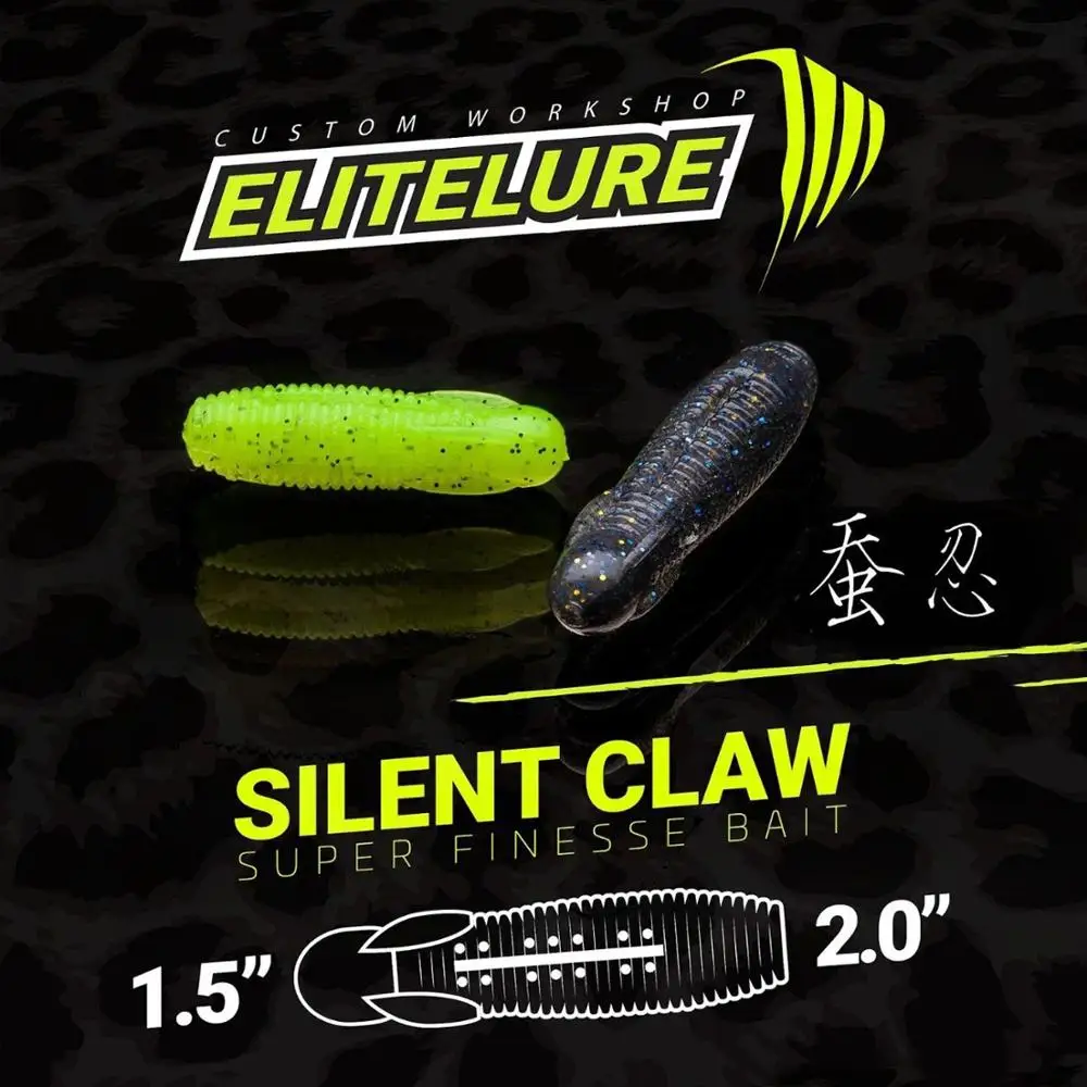 ELITELURE-cebo de silicona suave que se hunde, gusanos de pesca, tubo larva, cebos de gusanos Neko Rig señuelos aparejos de pesca para lubina perca Shad - imagen 5