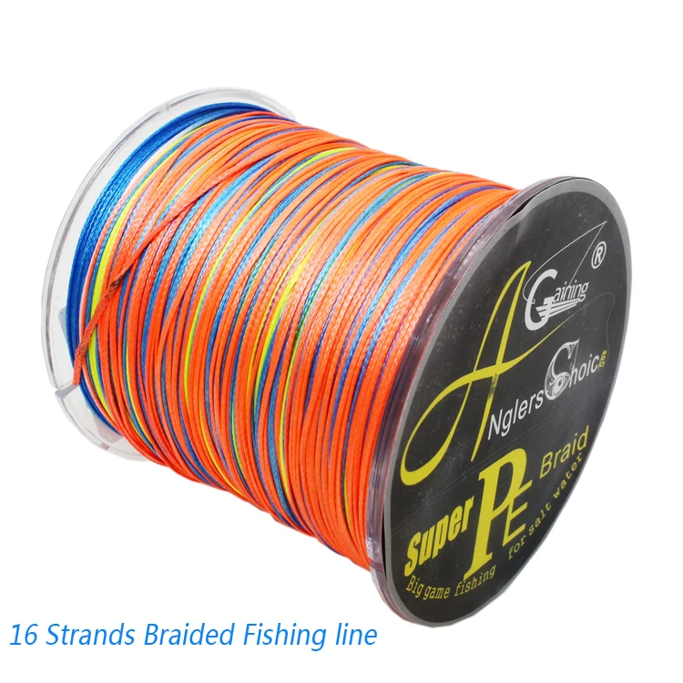 Línea de pesca súper trenzada 16 hilos para la máxima fuerza y ​​rendimiento