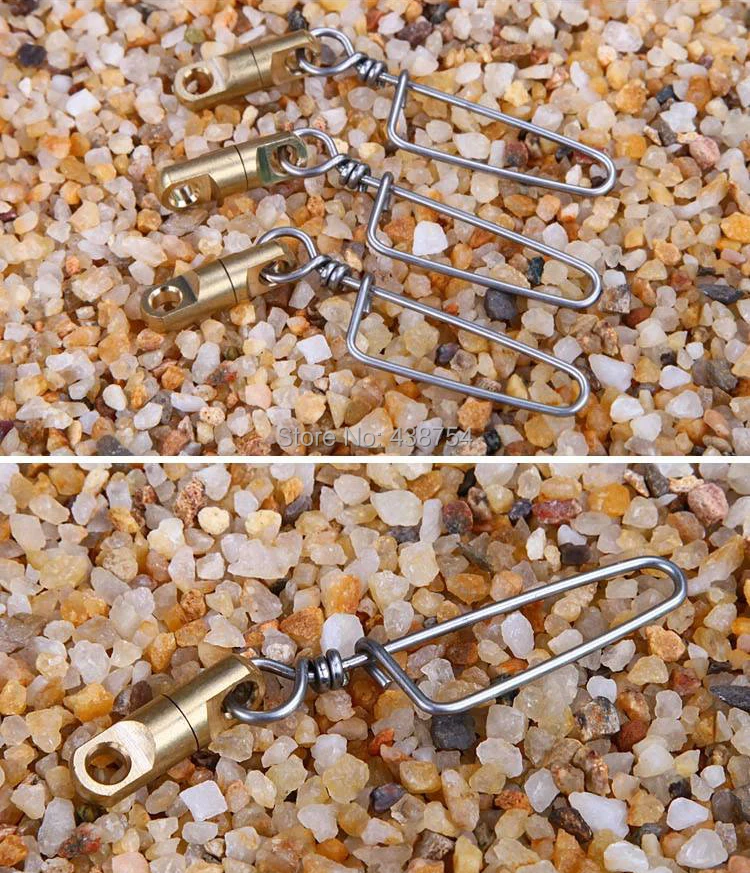 Barril giratorio de latón con enclavamiento, aparejo fácil para pesca, oferta especial, gancho de pesca, 12 unids/lote - imagen 4