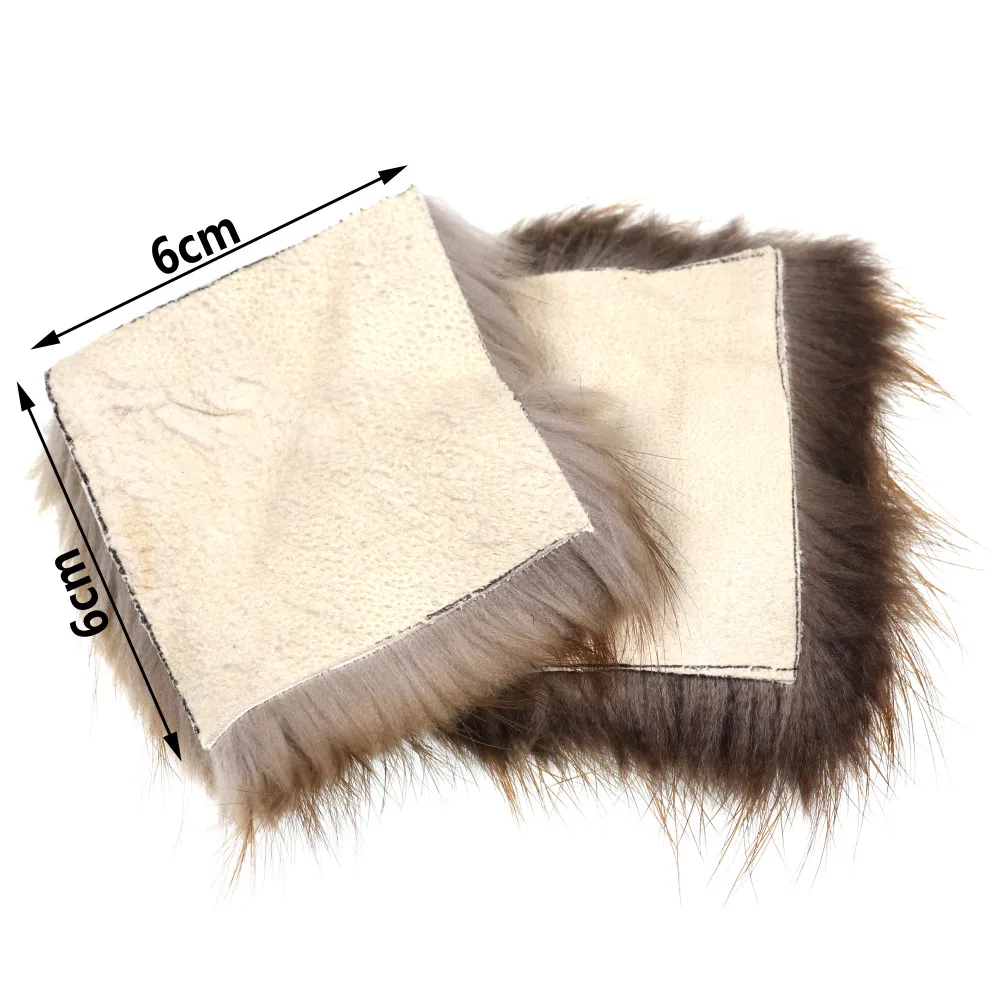 Bimoo, 2 uds., 6x6cm, pelo de piel de castor para mosca seca, Caddis, emergers, ninfa, mayo, atado de moscas, trucha, Material de pesca con mosca, Color Natural - imagen 3