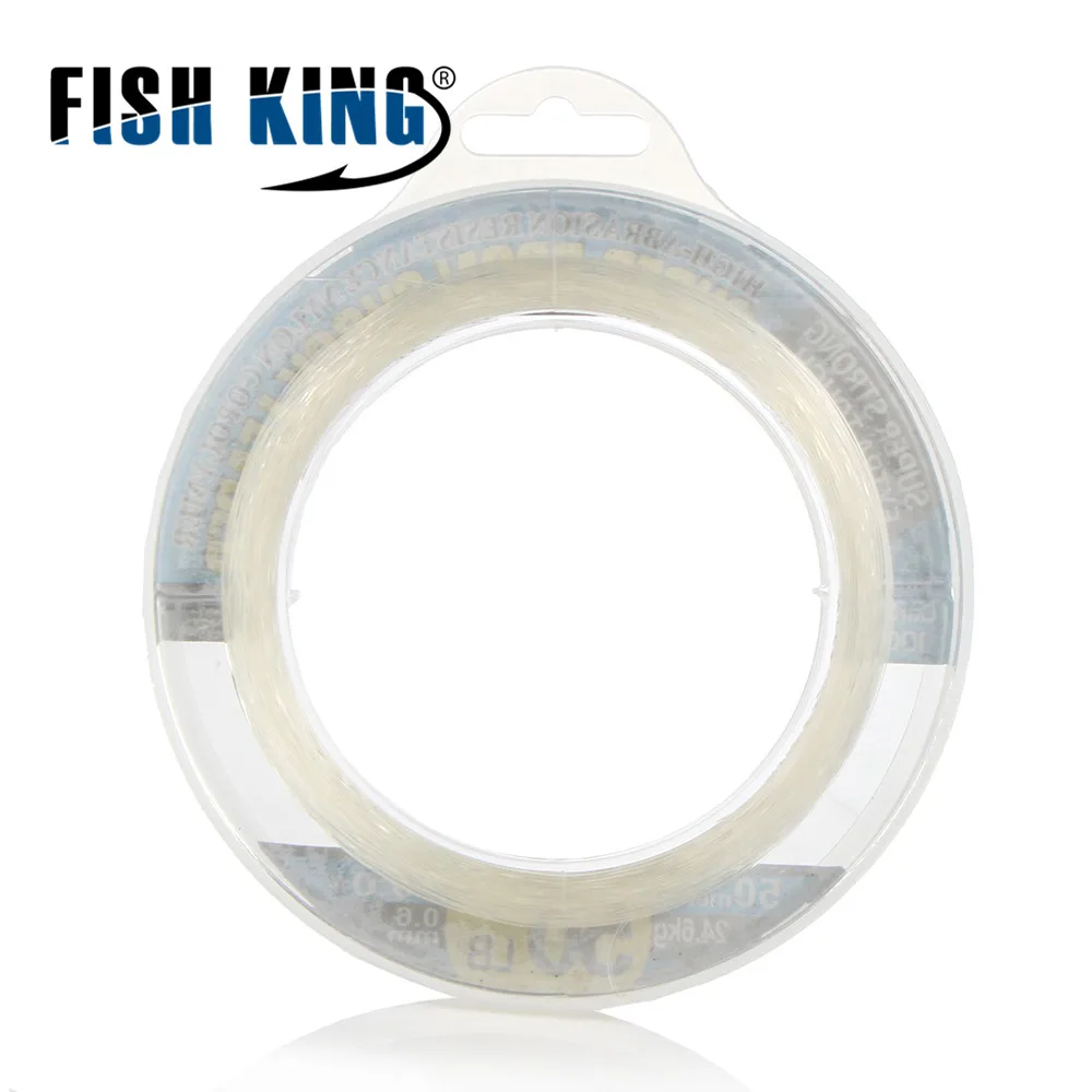 FISH KING 100% Material japonés líneas de pesca de fluorocarbono 50M línea líder de fibra de carbono 10-50LB hundimiento rápido para pesca de carpa - imagen 4