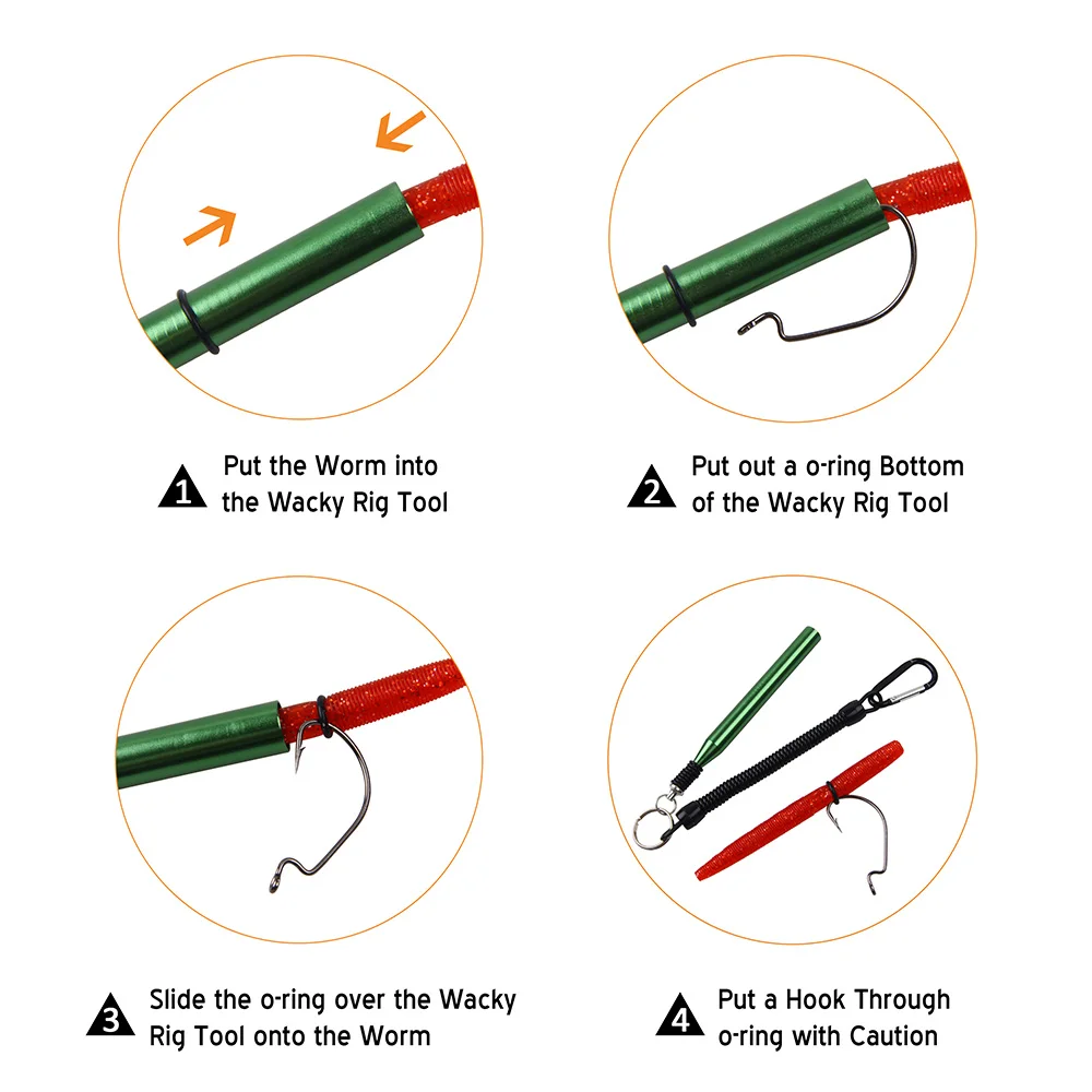 Hyaena 50 piezas de aparejos de pesca negros Wacky Soft Baits gusano herramienta Wacky O-Anillos para Wacky Rigging Plastic Senko los gusanos - imagen 5