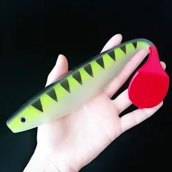 Swolfy Wobbler 25cm 5g – Señuelo blando T-tail para carpa y lucio