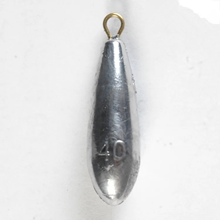 Accesorios de aparejos de pesca, plomos de plomo de 10g-150g, gota de agua, anillo de hoja Salix, plomos de plumón - imagen 3